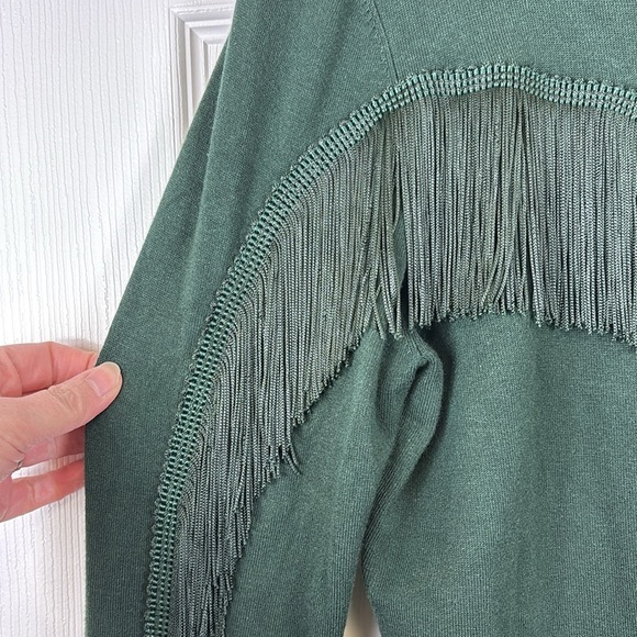 Ted Baker Aniebal dark green fringe sweater sz sm - Picture 6 of 10